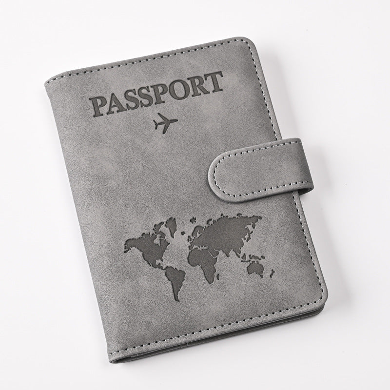 Map Magnetic Passport Tag Suit Straight Card Holder