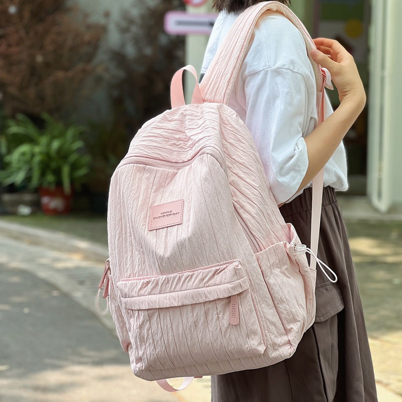Good-looking Solid Color College Minimalist Preppy Middle School Students' Schoolbags
