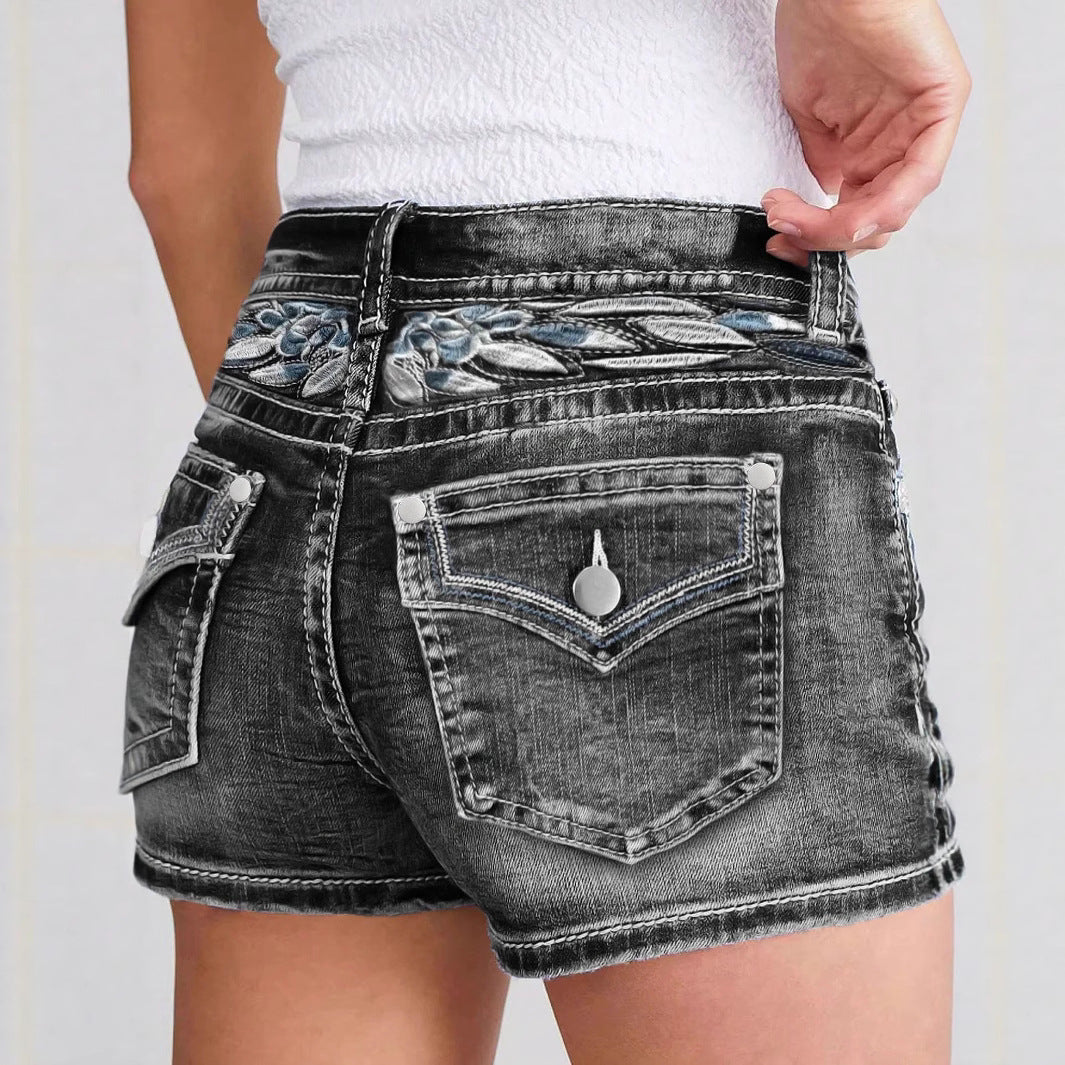 Women's Slim Embroidery Fashion Hot Versatile Street Pants