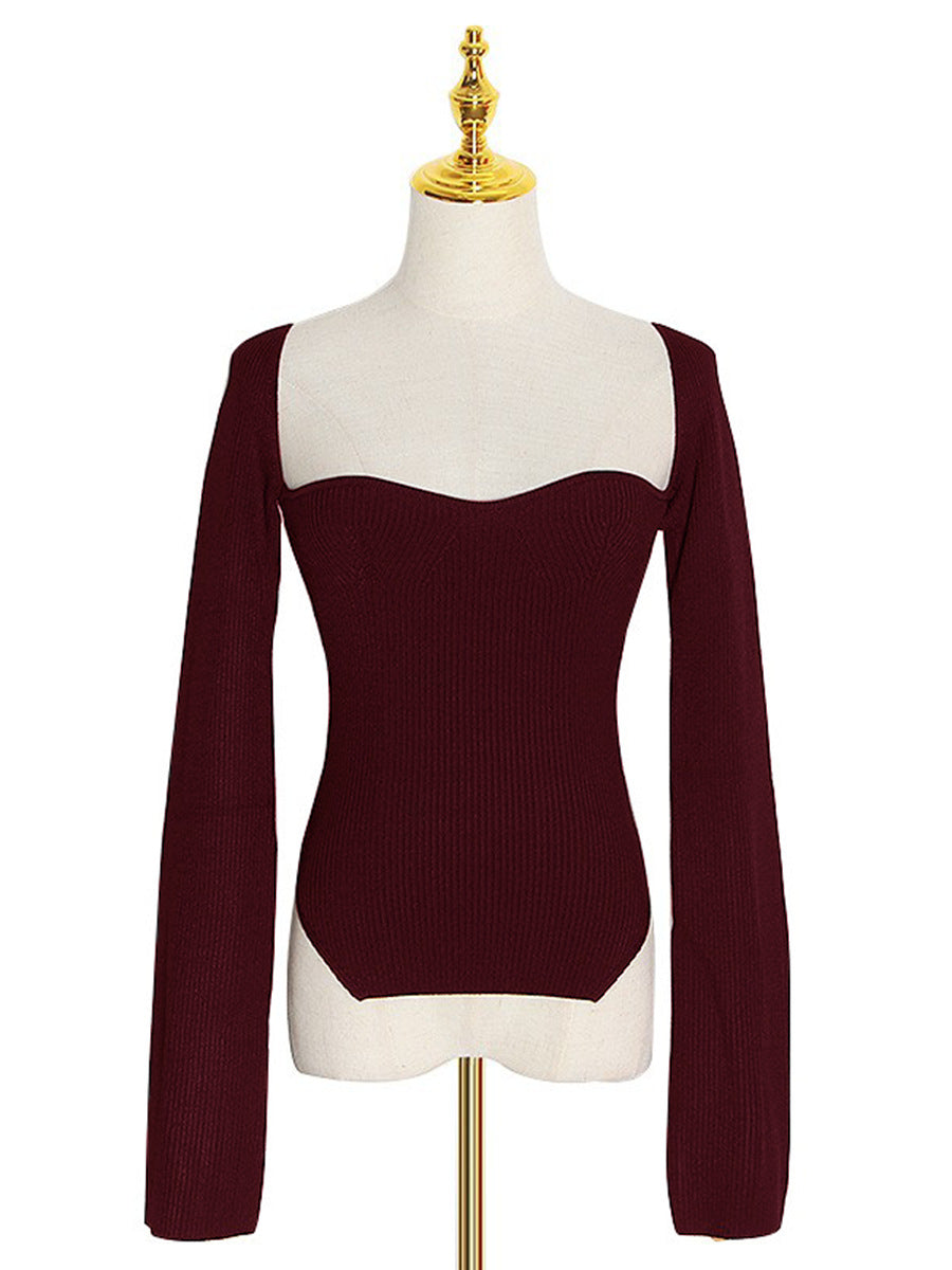 Niche Design Knitted Autumn Sneaky Sexy Sweaters