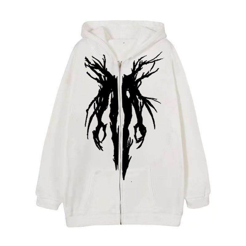 Russian Dark Printed Couple Oversized Loose Sweaters