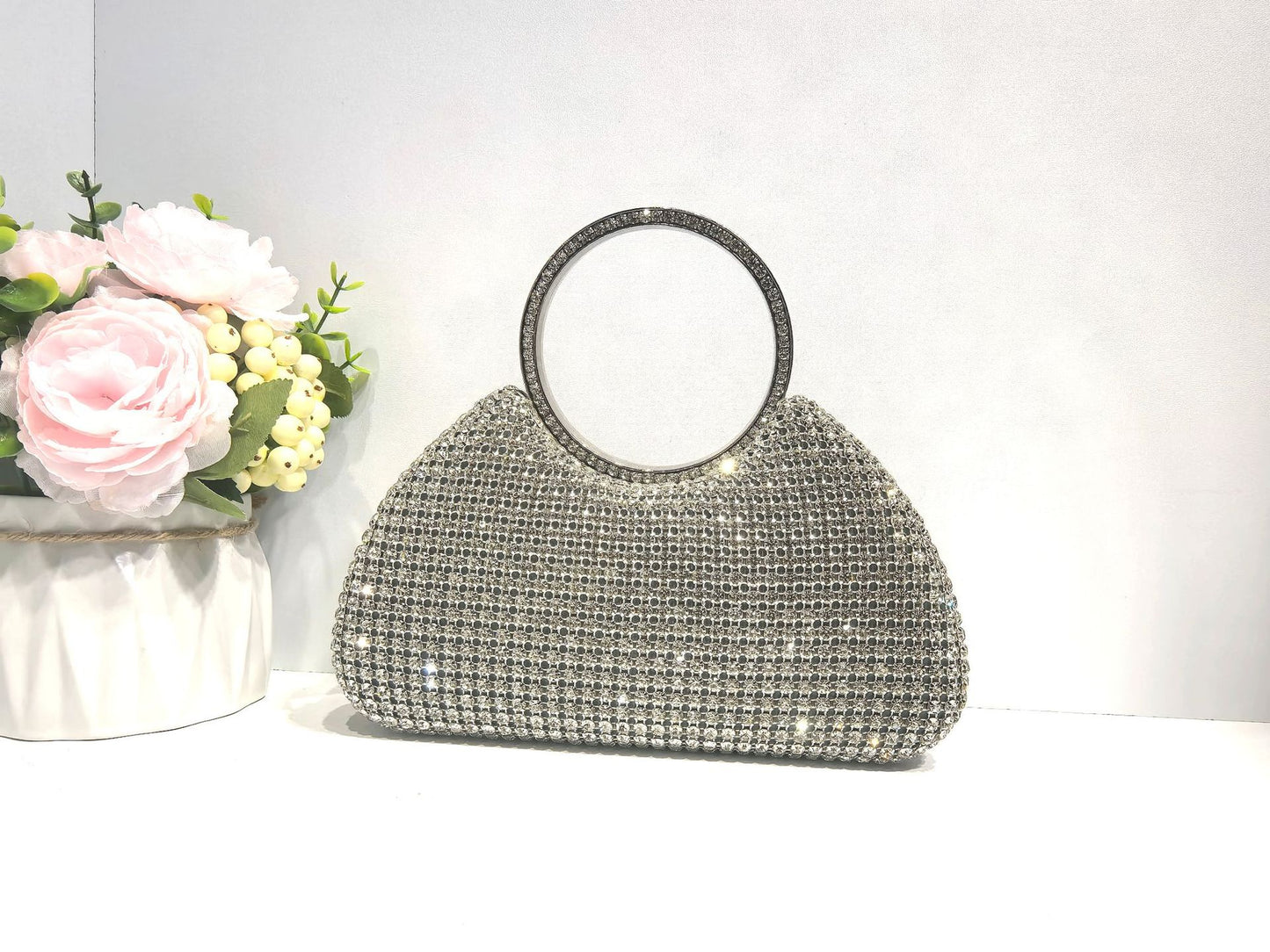 Classic Diamond Chain Elegant Clutch Trendy Lock