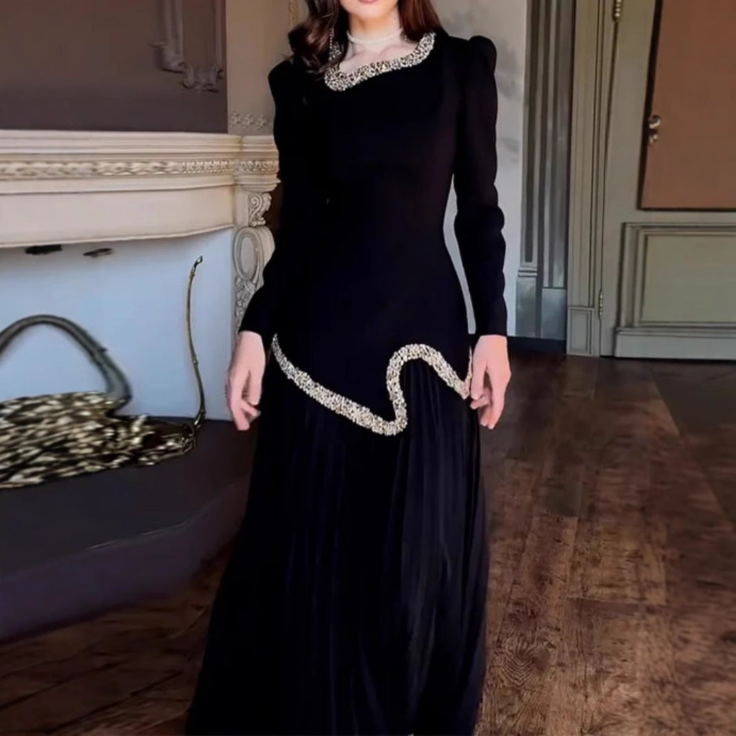 Women's Cool Sexy Rhinestone Pleated Dress Dresses