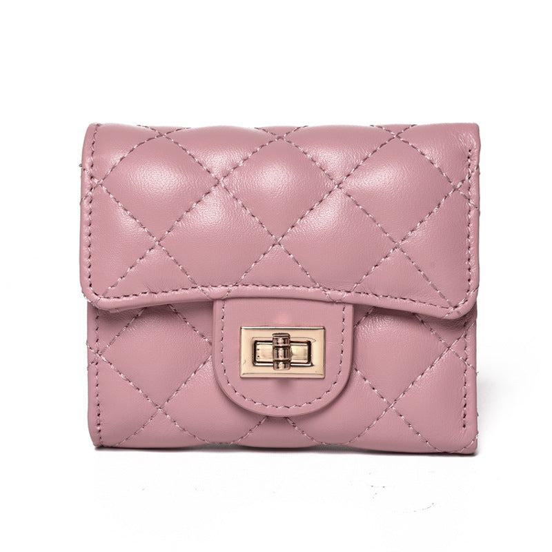 Women's Classic Style Short Simple Rhombus Large Capacity Ladies Wallets