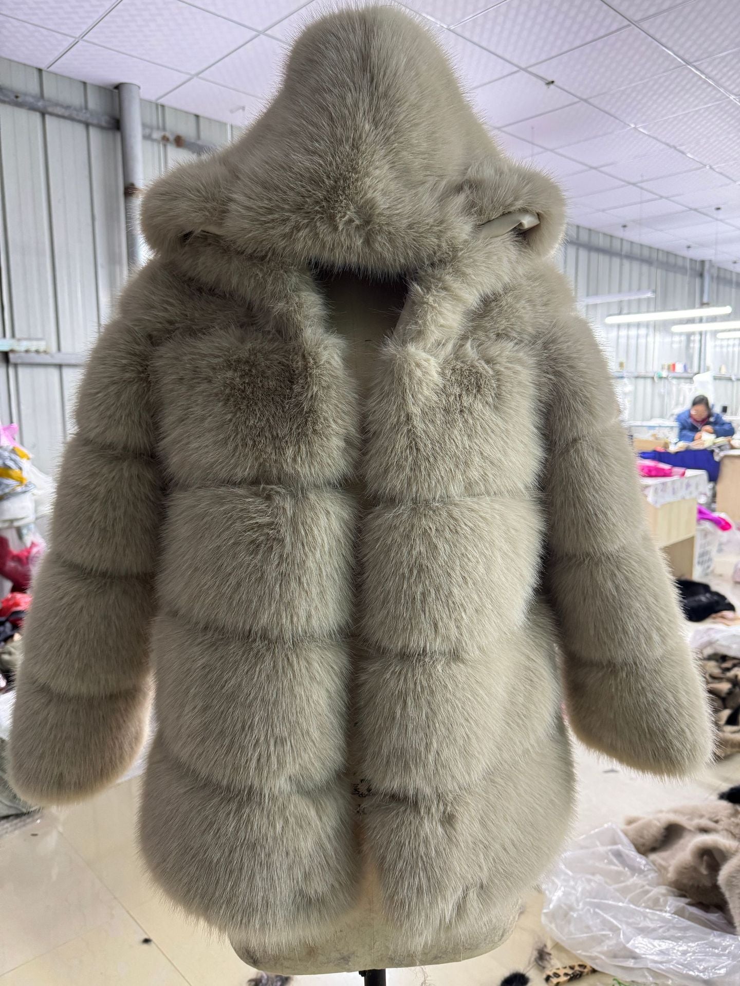 Women's Imitation Fur Fox Hooded Artificial Coats