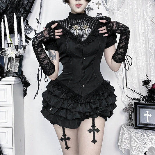 Embroidered Autumn Dark Style Punk Hot Blouses