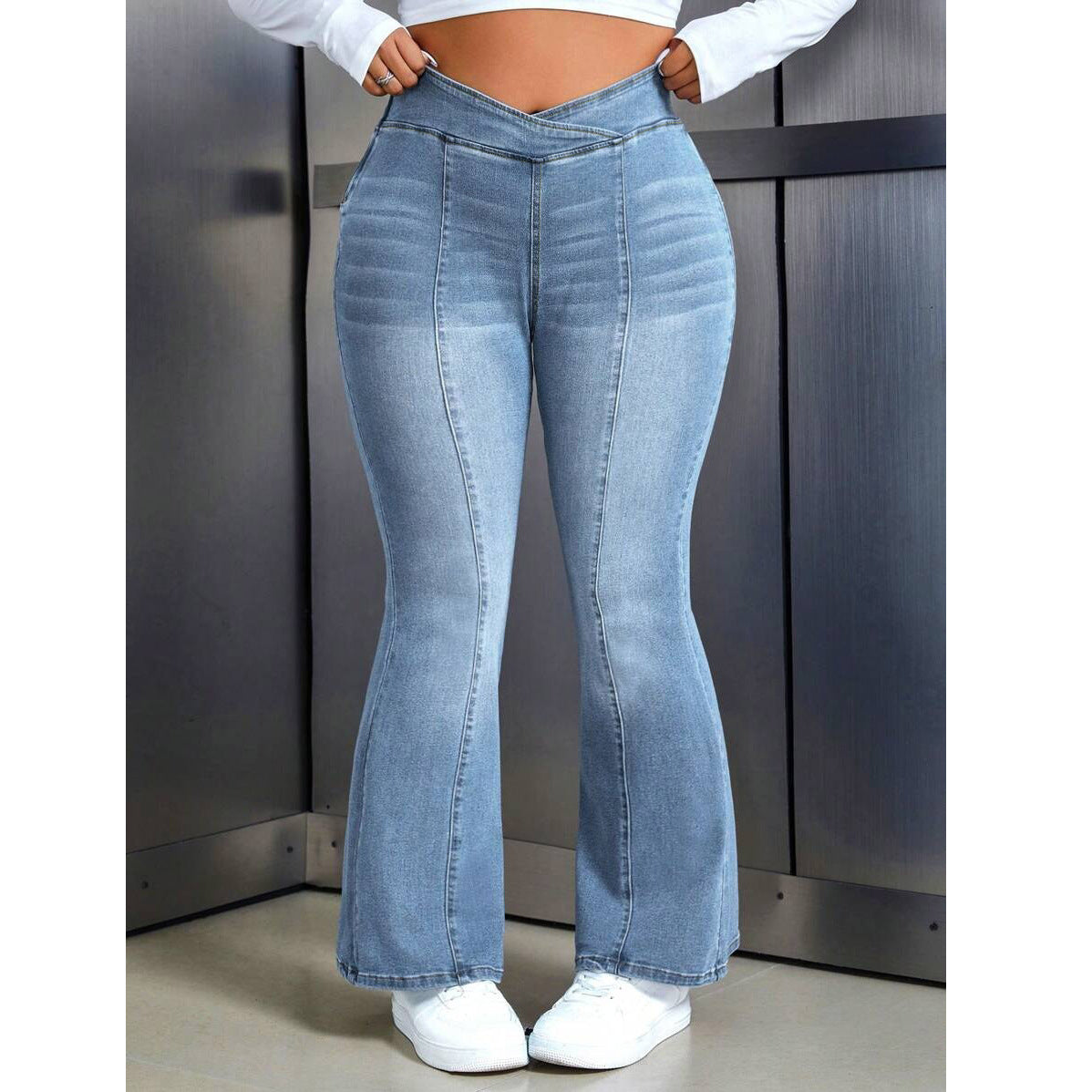 Women's Large Skinny Stretch Simple Fashion Wash Pants