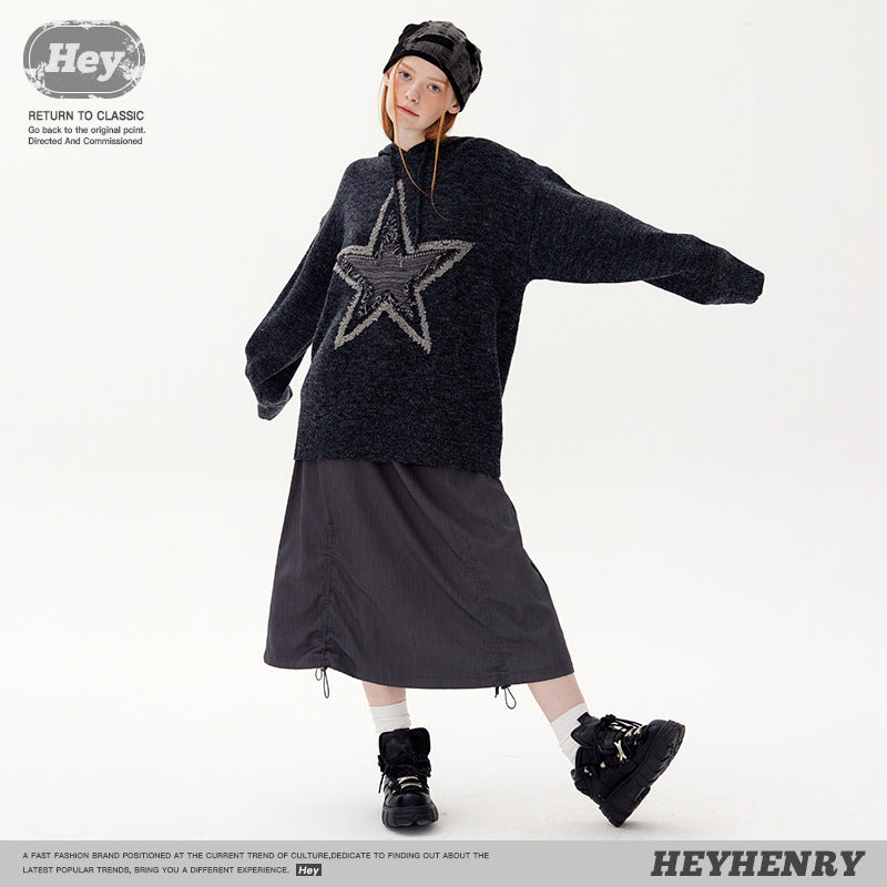Women's & Men's & Hoodie Knitted Five-pointed Star Jacquard Sweaters