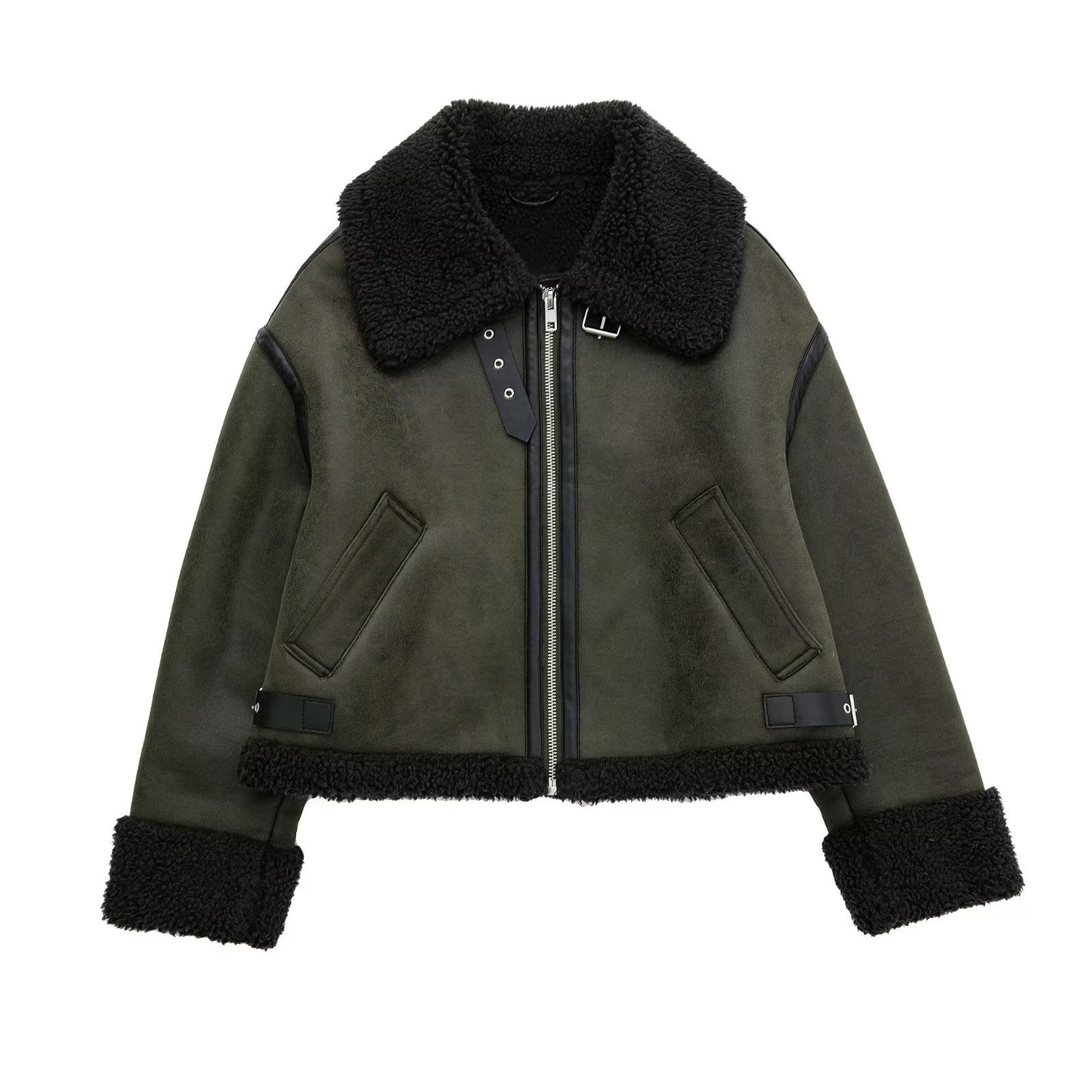 Women's Double-sided Loose Long Sleeve Deerskin Veet Jackets