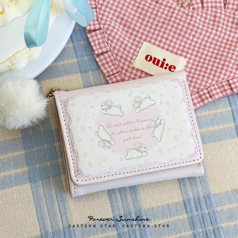 Korean Dream Three-fold Little Bunny Document Cute Ladies Wallets