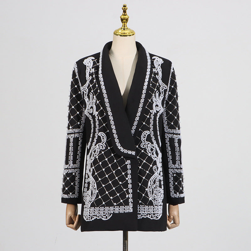 Women's Affordable Luxury Autumn Beaded High-grade Figure Blazers