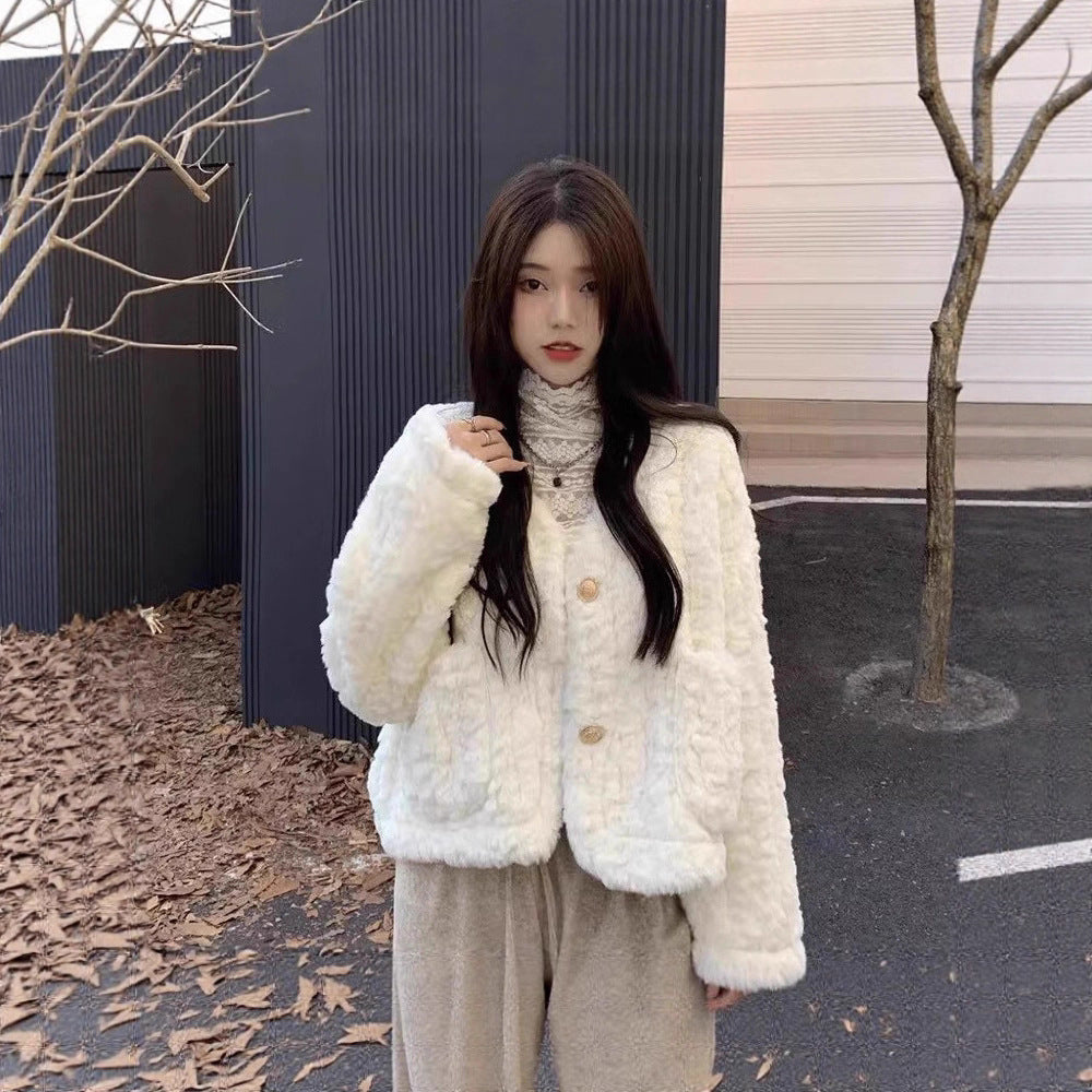 Style Soft Glutinous Western Plush Female Korean Coats