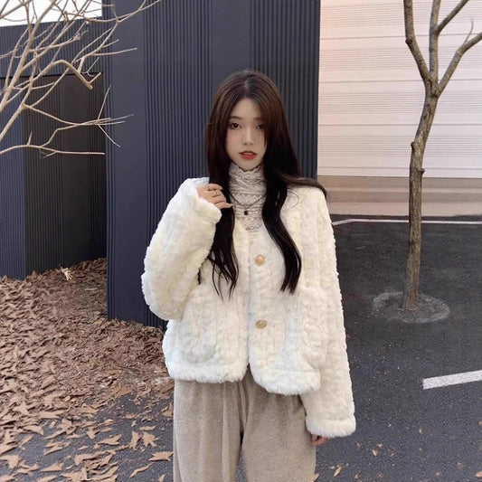 Style Soft Glutinous Western Plush Female Korean Coats