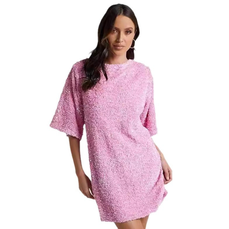 Women's Popular Slant Shoulder Beaded Dress Skirts