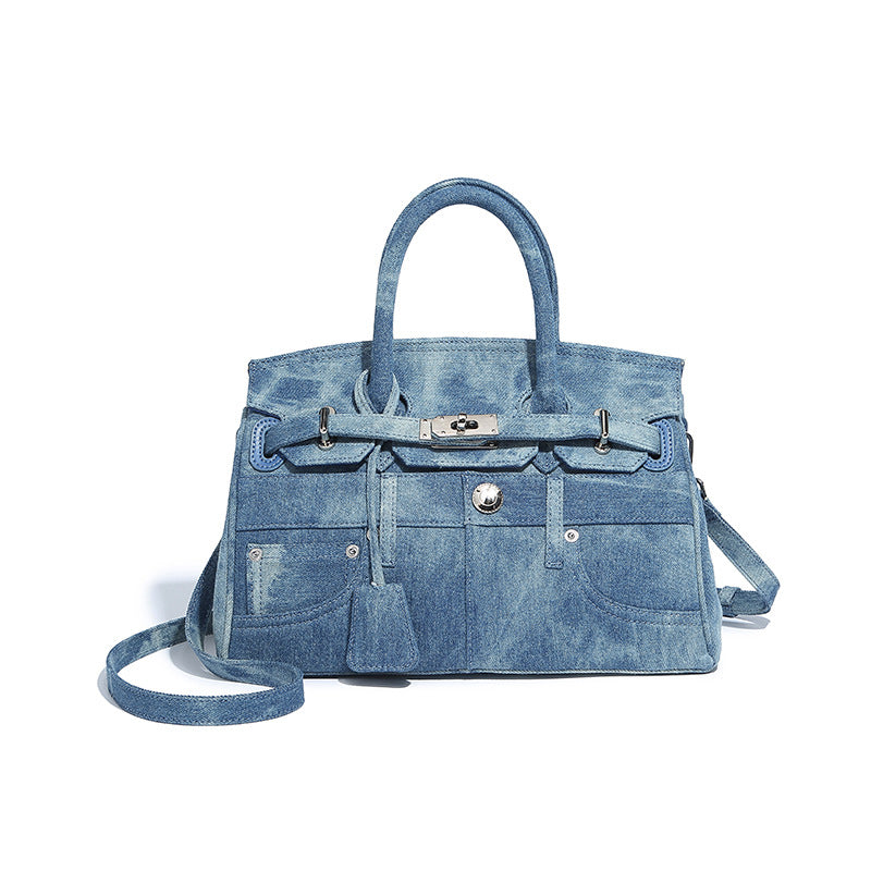 Women's Denim Kelly High-grade Fashion Large Capacity Handbags