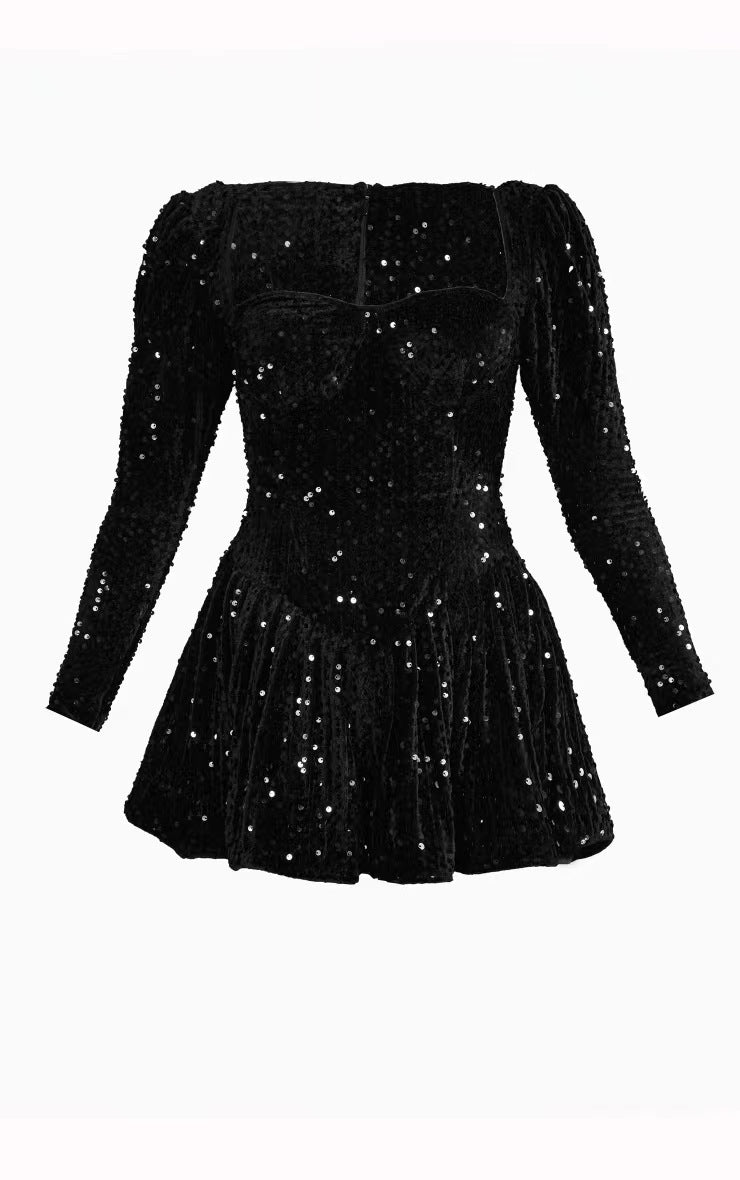 Women's Sequined Long Sleeve Sexy Dress Dresses