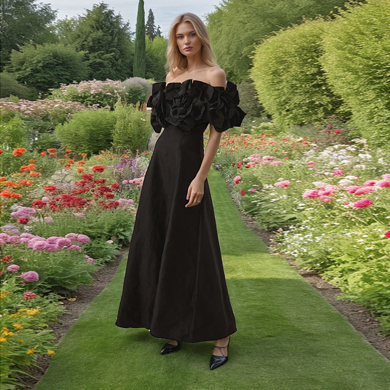 Women's Summer Fashion Flower Stitching High-grade Dress Dresses