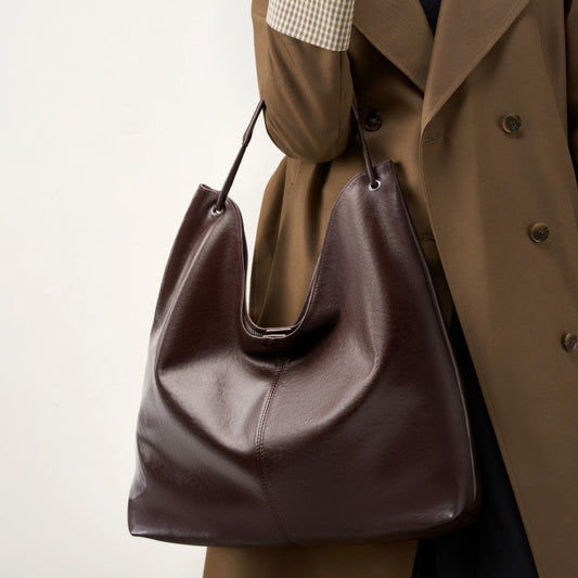 Women's Textured Underarm Vegetable Tanning Leather Crossbody Bags