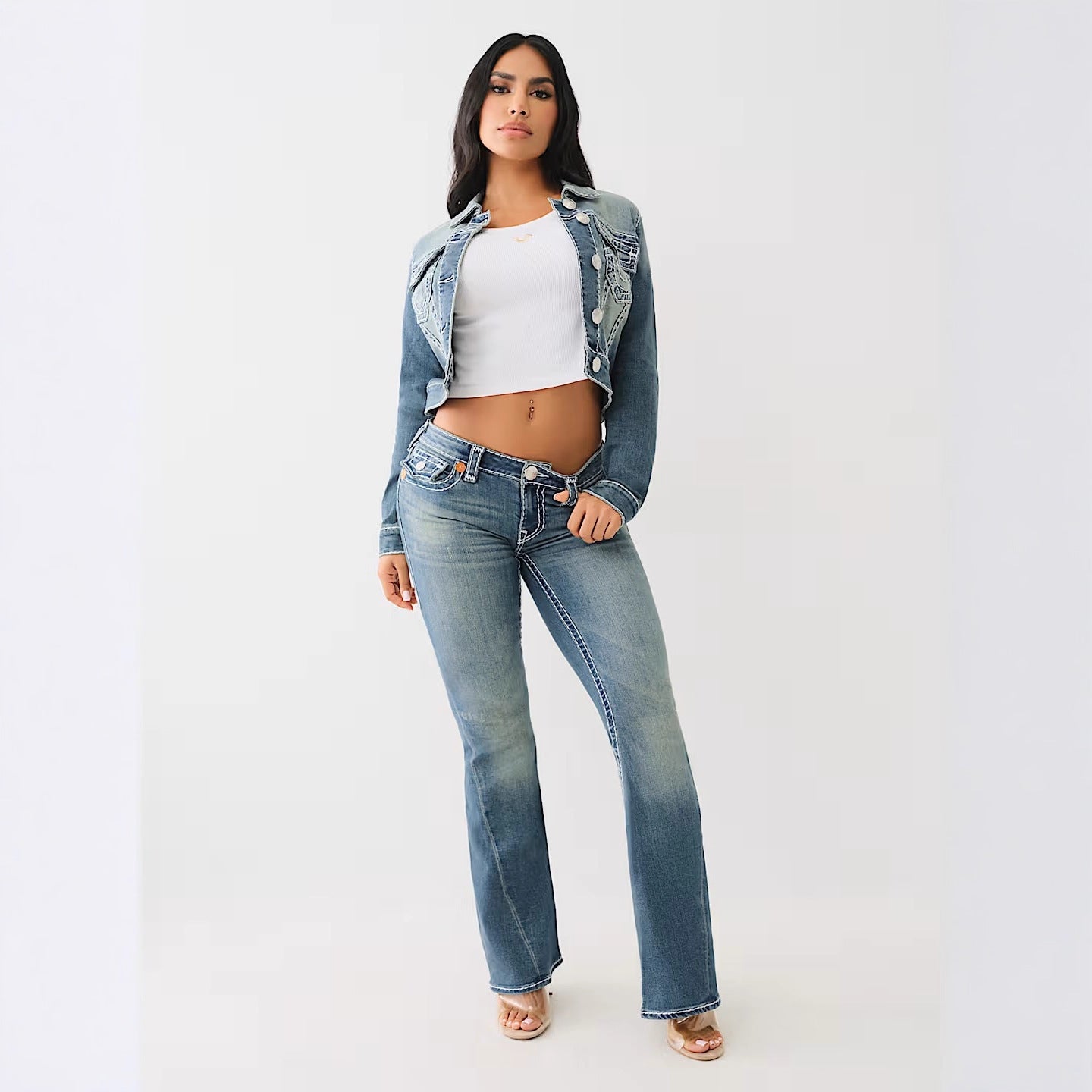 Women's Distressed Embroidery Sexy Street High Waist Jeans