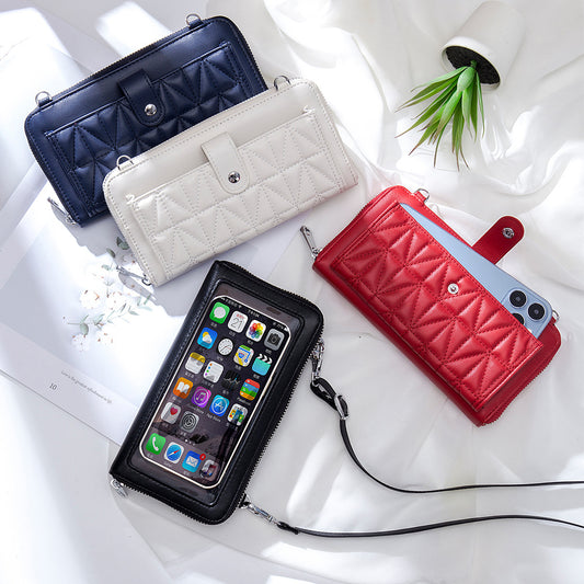 Women's Touch Screen Genuine Leather Mini Phone Bags