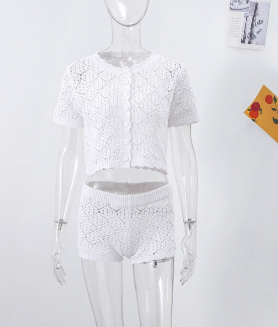 Attractive Glamorous Comfort Casual Cropped Knitted Suits