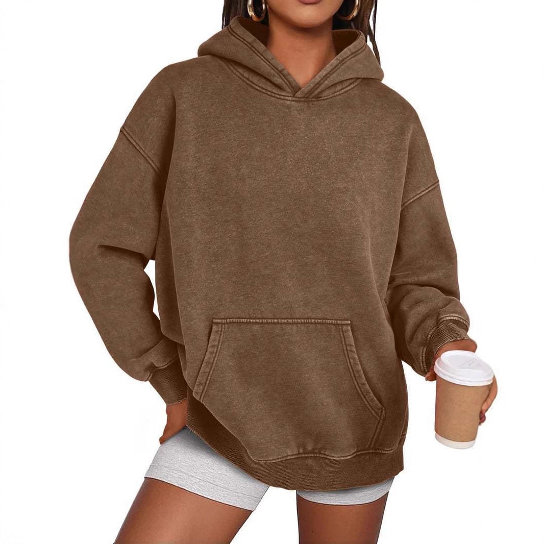 Women's & Men's & Heavy Washed Distressed Hoodie Casual Loose Sweaters
