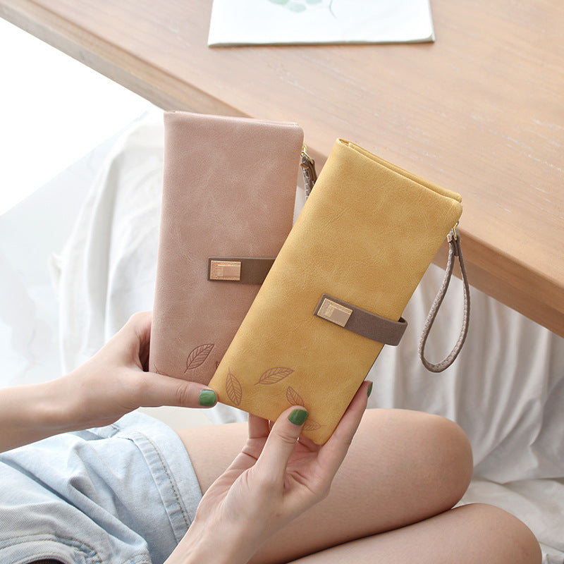 Women's Fresh Simple Two-fold Mid-length Clutch Ladies Wallets