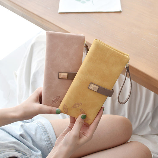 Women's Fresh Simple Two-fold Mid-length Clutch Ladies Wallets