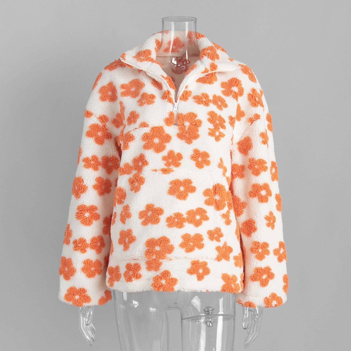 Women's Polar Fleece Flower Fashion Warm Fur Sweaters