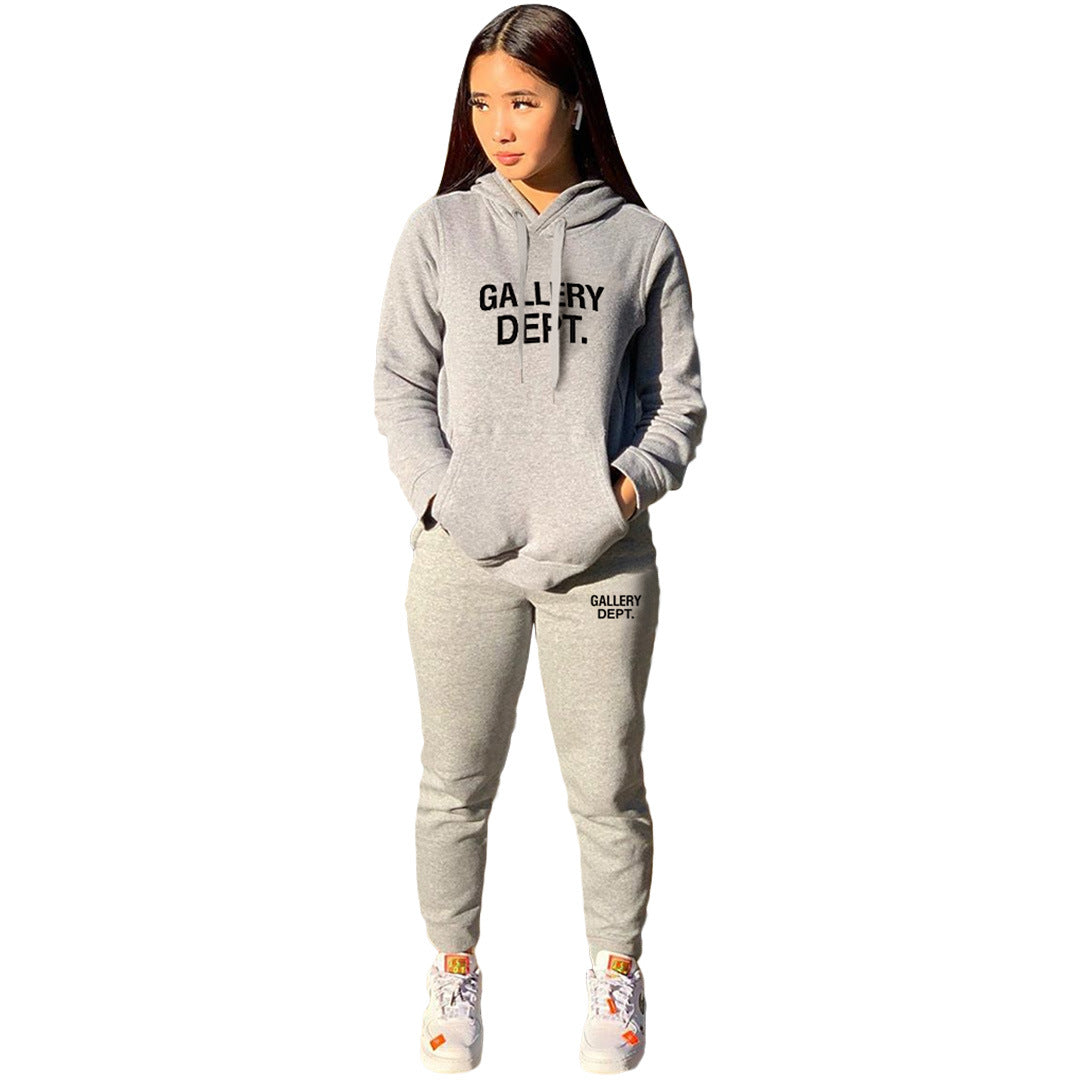Women's Fashion Casual Printing Sports Two-piece Set Suits