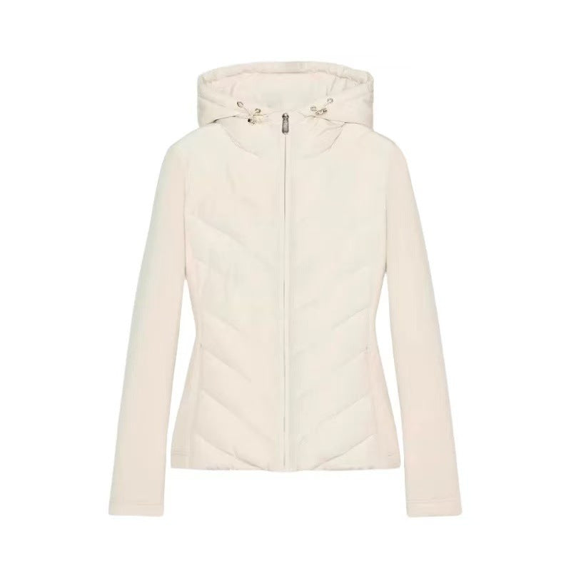 Women's Zipper Ornament Stitching Long Sleeve Hooded Coats