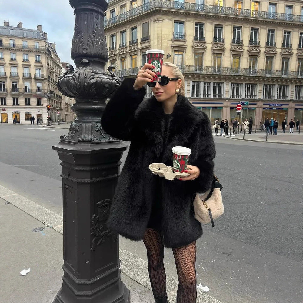 Women's Wind Fox Fur Thickened Imitation Fashion Coats