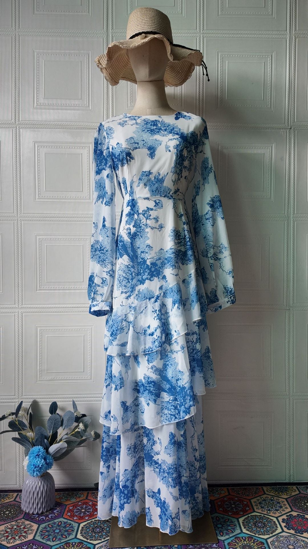 Women's Spring Floral Design Chiffon Printed Dress Dresses