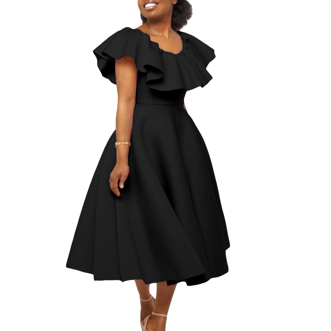 Fashionable Elegant Ruffled Banquet Dress Party Dresses