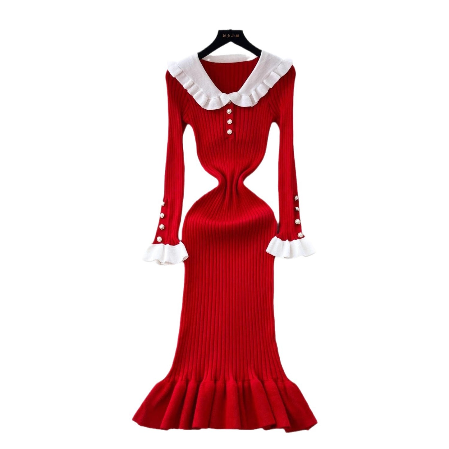 Dress Slim Fit Patchwork Elegant Knitted Skirts