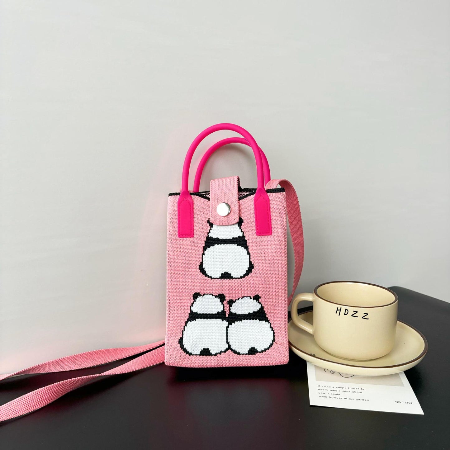 High Sense Mobile Cartoon Knitted Dopamine Bags