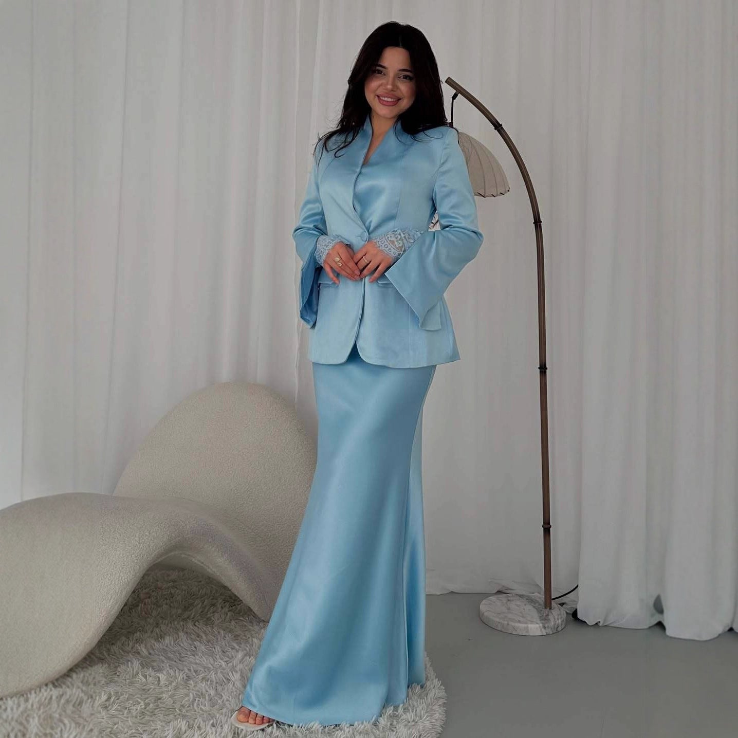 Slim Fit Fashion Temperament Pure Color Suits