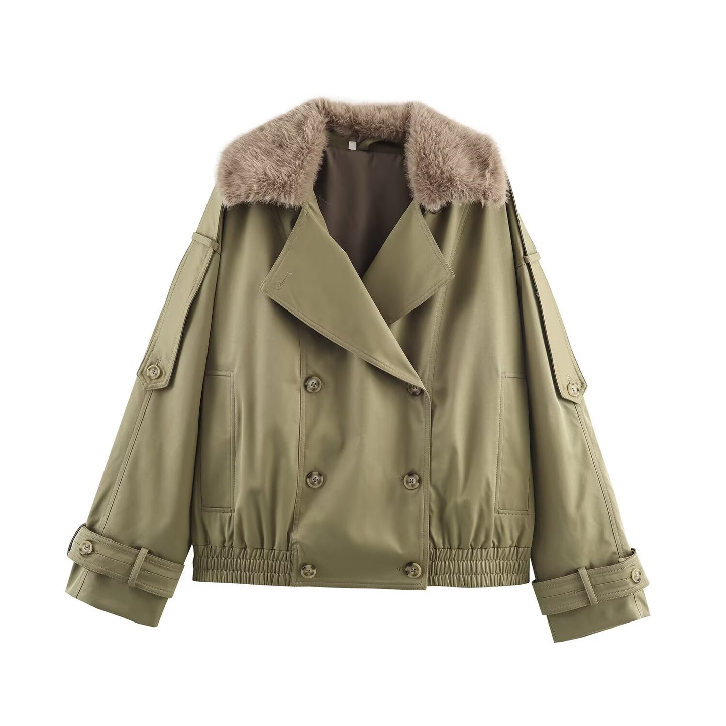 Women's Autumn Loose Fur Collar Wind Coats