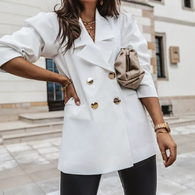 Women's Urban Style Elegant Polyester Long Sleeve Small Suit