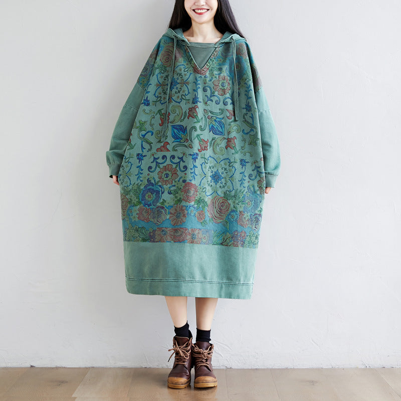 Distressed Stitching Sleeves Long Hoodie Large Slimming Sweaters
