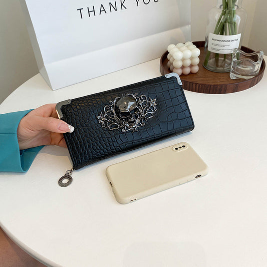 Women's Personality Long Punk Zipper Clutch Multi Ladies Wallets