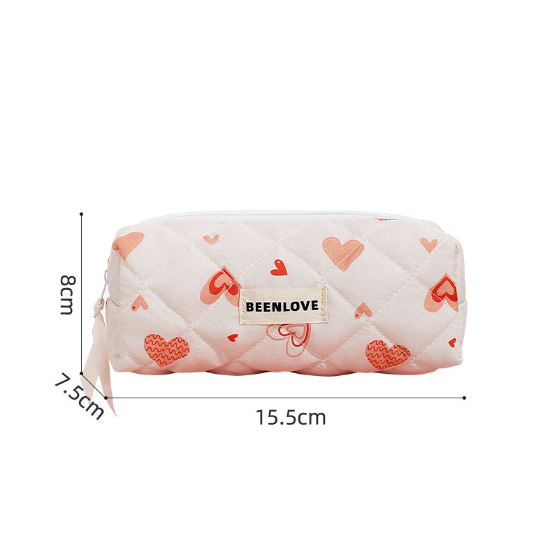 Cherry Secret Fashion Quilting Fruit Pattern Large Capacity Cosmetic Bags