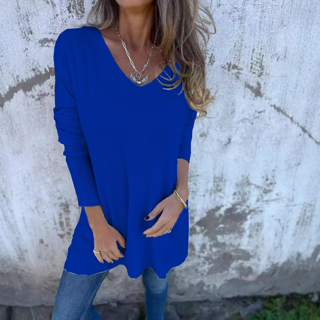 Graceful Creative Women's Solid Color Loose Tops
