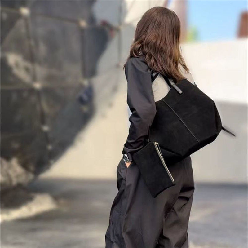 Women's French Niche Frosted Cowhide Wings Style Bags