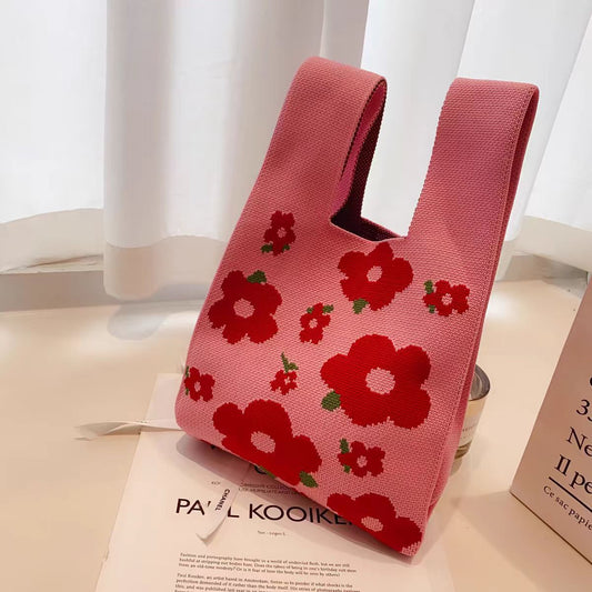 Women's Elegant Knitted Wool Wedding Gift Hand Tote Bags