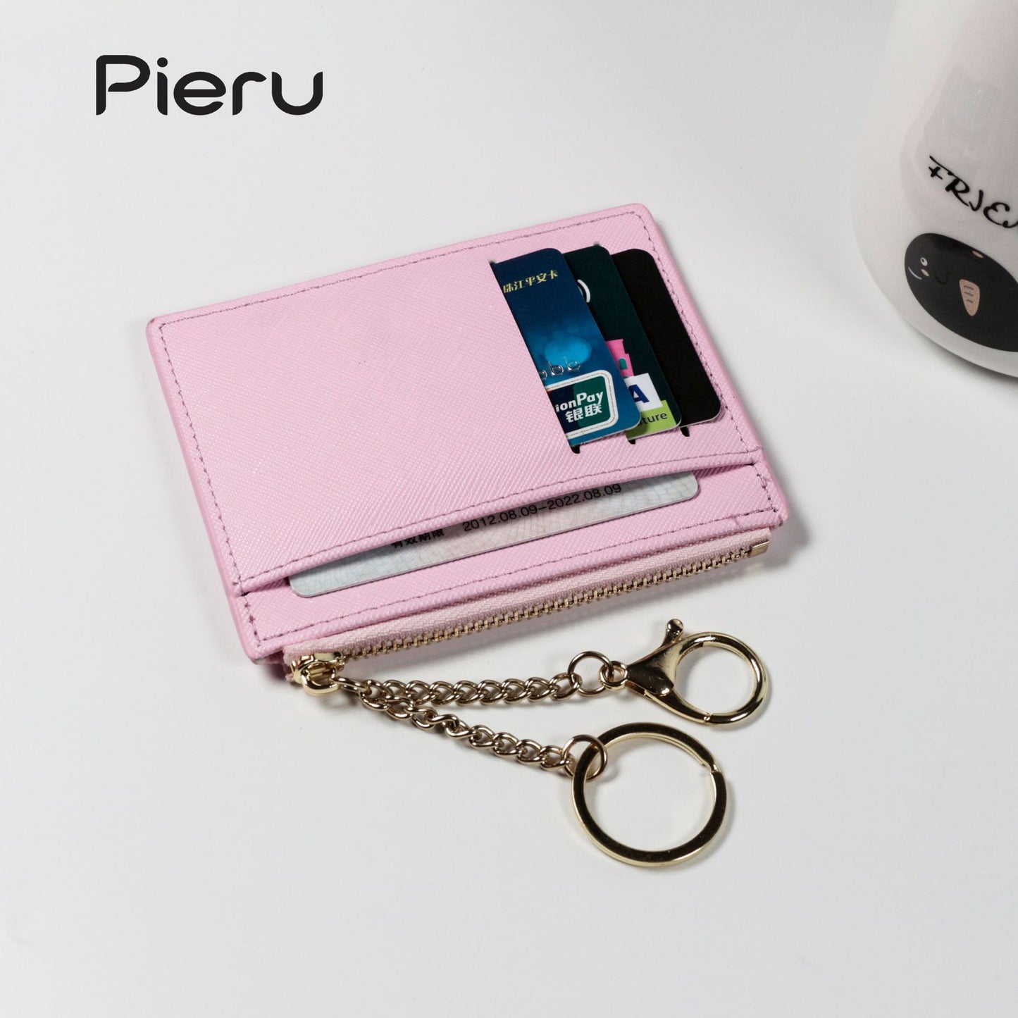 Korean Style Candy Color Simple Zipper Card Holder