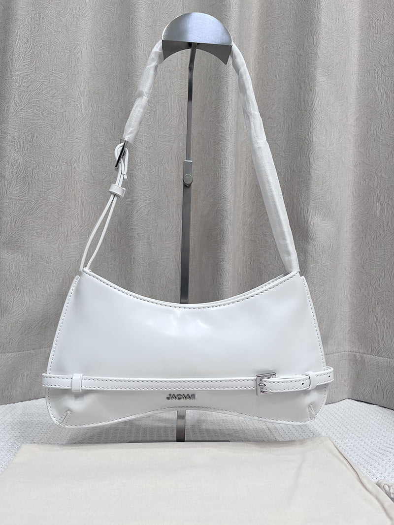 Leather Glossy Vintage Baguette Underarm High-grade Armpit Bags