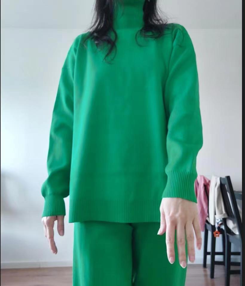 Women's Knitting Idle Style Temperament Leisure Wide Suits