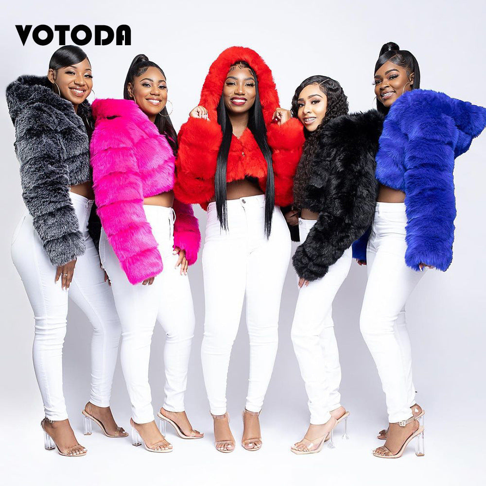 Durable Creative Imitation Fur Overcoat Fashion Coats