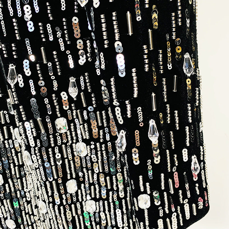 Fashion Bead Sequined Long Sleeve Dress Dresses